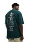 ASOS DESIGN oversized t-shirt in dark green with back renaissance spine print