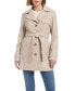Women's Faux Leather Single-Breasted Fitted Trench Coat