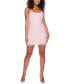 Juniors' Spaghetti-Strap Faux Pearl Embellished Bodycon Dress Pink/iri, S - фото #5