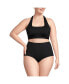 Фото #1 товара Women's Plus Size Chlorine Resistant Square Neck Halter Bikini Top