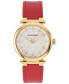 Salvatore Women's Swiss Red Leather Strap Watch 30mm