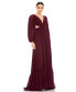 ფოტო #1 პროდუქტის Women's Pleated Cut Out Long Sleeve Lace Up Tiered Gown
