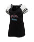 Women's Black Miami Marlins Curvy Colorblock Tri-Blend Raglan V-Neck T-shirt