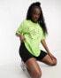 Фото #2 товара ASOS DESIGN Oversized t-shirt in embroidered cutwork in lime