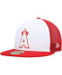 ფოტო #1 პროდუქტის Men's White, Red Los Angeles Angels 2023 On-Field Batting Practice 59FIFTY Fitted Hat