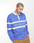 Фото #2 товара ASOS DESIGN oversized polo sweatshirt with text print in blue