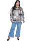 Plus Size Printed Long-Sleeve Blouse, Created for Macy's