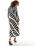 Never Fully Dressed Plus crochet balloon sleeve maxi dress in monochrome stripe