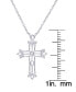 ფოტო #2 პროდუქტის Diamond Accent Silver-plated Scroll Cross Pendant Necklace