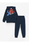 LCW Kids Kapüşonlu Spiderman Baskılı Uzun Kollu Erkek Çocuk Fermuarlı Sweatshirt ve Eşofman Altı