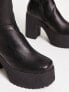 Lamoda platform chunky ankle boot in black pu