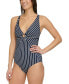 Фото #3 товара Women's Striped O-Ring One-Piece Swimsuit