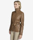 ფოტო #5 პროდუქტის Women's Tatum Belted Leather Jacket