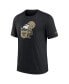 Фото #3 товара Men's Black New Orleans Saints Rewind Logo Tri-Blend T-shirt