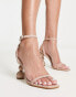 RAID Ashby sandals with bubble heel in beige patent