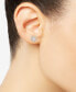 ფოტო #2 პროდუქტის Cultured Freshwater Pearl (5mm) & Diamond Accent Heart Stud Earrings in Sterling Silver