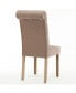 Фото #3 товара Natalie Roll Top Tufted Linen Fabric Modern Dining Chair, Set of 2