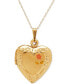 Фото #1 товара Italian Gold engraved Heart Locket 18" Pendant Necklace in 10k Gold