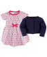 ფოტო #2 პროდუქტის Baby Girls Organic Cotton Dress and Cardigan 2pc Set, Trellis