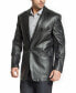 Фото #3 товара Men One-Button Tuxedo Leather Blazer - Short