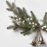 Фото #2 товара Wondershop Christmas Wreath 22in Unlit Silver Hoop Greenery with Bell Artificial