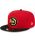 Фото #3 товара Men's Red, Black Atlanta Hawks Gameday Gold Pop Stars 59FIFTY Fitted Hat