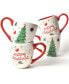 Фото #1 товара Vintage-Like Trimmed Tree Mug Set of 4, Service for 4