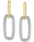 ფოტო #3 პროდუქტის EFFY® Diamond Pavé Link Drop Earrings (5/8 ct. t.w.) in 14k White and Yellow Gold