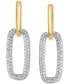 Фото #3 товара EFFY® Diamond Pavé Link Drop Earrings (5/8 ct. t.w.) in 14k White and Yellow Gold