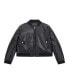 Фото #1 товара Big Girls Faux Leather Bomber Jacket