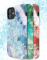 Kingxbar Kingxbar Agate Series eleganckie etui pokrowiec z nadrukiem agat iPhone 12 mini zielony uniwersalny