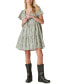Фото #4 товара Women's Cotton Floral-Print Tiered Mini Dress