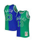 Фото #1 товара Men's Steve Nash Blue and Green Dallas Mavericks Hardwood Classics 1998-99 Split Swingman Jersey