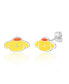 ფოტო #1 პროდუქტის Sanrio Womens and Friends Silver Plated and Enamel Stud Earrings - Pompompurin, Officially Licensed