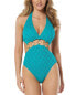 Фото #1 товара Vince Camuto Plunge One-Piece Women's Blue 6