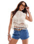 Фото #1 товара Pimkie crochet sleeveless top in beige