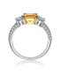 Фото #2 товара Sterling Silver Yellow Cubic Zirconia Brilliant Cut Ring