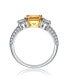 ფოტო #2 პროდუქტის Sterling Silver Yellow Cubic Zirconia Brilliant Cut Ring