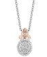 ფოტო #1 პროდუქტის Diamond Cinderella Carriage Pendant Necklace (1/5 ct. t.w.) in Sterling Silver & 14k Rose Gold-Plate, 16" + 2" extender
