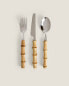 Cutlery set with bamboo handle