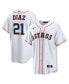 ფოტო #1 პროდუქტის Men's Yainer Diaz White Houston Astros Home Replica Jersey