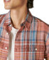 ფოტო #3 პროდუქტის Men's Linen Plaid Short Sleeve Workwear Shirt