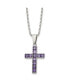 Фото #2 товара Chisel square CZ Cross Pendant Box Chain Necklace