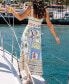 Women's Tropical Print Crochet Maxi Beach Dress