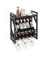 Фото #1 товара 10 Bottles Wall Mounted Wine Rack with Glass Holder