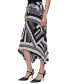 ფოტო #3 პროდუქტის Women's Printed Pleated Pull-On Asymmetrical-Hem Midi Skirt