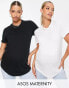 Фото #1 товара ASOS DESIGN Maternity ultimate t-shirt with crew neck in cotton blend 3 pack - MULTI