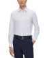 Фото #1 товара Men's Printed Kent Collar Slim-Fit Dress Shirt