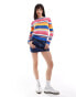 Polo Ralph Lauren cable knit stripe jumper with logo in multi