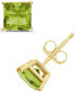 ფოტო #1 პროდუქტის Princess-cut Gemstone Stud Earrings in 14K Yellow Gold